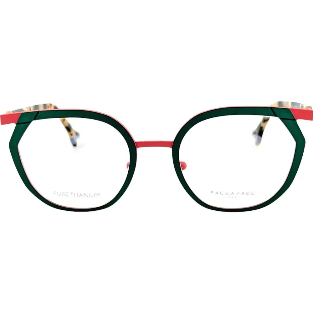 Face A Face Bocca Cocto 2 Womens Eyeglass Frame 0017 Green Pink 50-21 Italy
